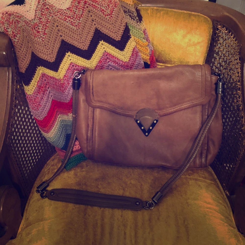 Brown Faux Leather Crossbody Purse